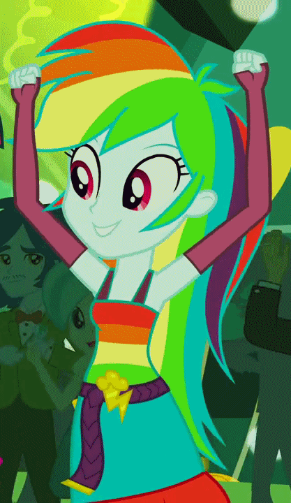 Size: 417x720 | Tagged: safe, screencap, character:captain planet, character:rainbow dash, equestria girls:equestria girls, g4, my little pony:equestria girls, animated, arm warmers, armpits, bow tie, cropped, cute, dancing, dashabetes, fall formal, fall formal outfits, female, gif, loop, solo focus, teddy t. touchdown, tennis match