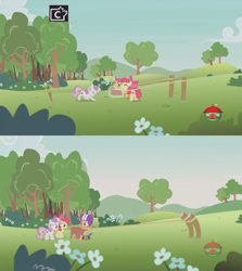 Size: 1234x1384 | Tagged: safe, screencap, character:apple bloom, character:scootaloo, character:sweetie belle, species:pegasus, species:pony, episode:parental glideance, g4, my little pony: friendship is magic, animation error, cutie mark crusaders, layout error, slingshot