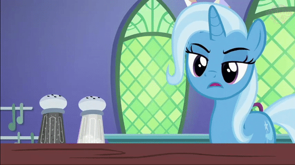 Size: 600x337 | Tagged: safe, screencap, character:trixie, species:pony, episode:all bottled up, g4, my little pony: friendship is magic, animated, gif, magic, pepper shaker, salt shaker, solo