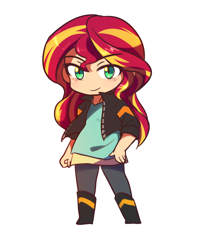 Size: 800x1000 | Tagged: safe, artist:sion-ara, character:sunset shimmer, my little pony:equestria girls, chibi, no nose, simple background, solo, white background