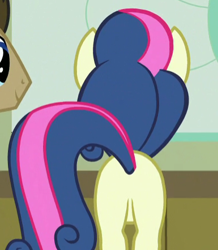 Size: 385x442 | Tagged: safe, screencap, character:bon bon, character:sweetie drops, species:pony, episode:a flurry of emotions, g4, my little pony: friendship is magic, bon butt, cropped, female, mare, plot, solo focus