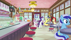 Size: 1920x1090 | Tagged: safe, screencap, character:minuette, character:rarity, character:sweetie belle, species:pegasus, species:pony, species:unicorn, episode:forever filly, g4, my little pony: friendship is magic, ice cream parlor