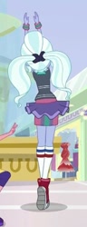 Size: 264x687 | Tagged: safe, screencap, character:lemon zest, character:sugarcoat, equestria girls:dance magic, g4, my little pony:equestria girls, clothing, converse, cropped, female, pointe, rear view, red dress, shoes, skirt, sneakers, socks, solo focus, tutu, wristband