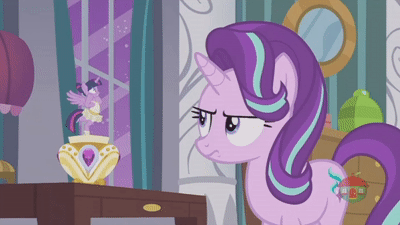 Size: 400x225 | Tagged: safe, screencap, character:starlight glimmer, character:twilight sparkle, character:twilight sparkle (alicorn), species:alicorn, species:pony, episode:a royal problem, g4, my little pony: friendship is magic, animated, ballerina, clothing, duo, facedesk, gif, music box, starlight is not amused, tutu, twilarina, twilight stalker, unamused