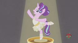 Size: 1232x690 | Tagged: safe, screencap, character:starlight glimmer, species:pony, species:unicorn, episode:a royal problem, g4, my little pony: friendship is magic, ballerina, clothing, cute, dress, female, glimmerbetes, glimmerina, mare, music box, solo, tutu