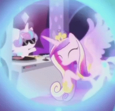 Size: 394x382 | Tagged: safe, screencap, character:princess cadance, character:princess flurry heart, species:alicorn, species:pony, episode:a royal problem, g4, my little pony: friendship is magic, animated, club can't handle me, context is for the weak, cropped, cute, cutedance, dancing, dj flurry heart, dream, dream orbs, duo, flurrybetes, gif, speakers, stabilized, sunglasses, turntable