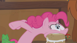 Size: 1920x1080 | Tagged: safe, screencap, character:gummy, character:pinkie pie, species:earth pony, species:pony, episode:not asking for trouble, g4, my little pony: friendship is magic, cake, faec, food, great moments in animation