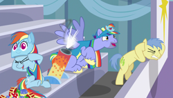 Size: 1920x1090 | Tagged: safe, screencap, character:bow hothoof, character:goldengrape, character:windy whistles, species:pony, ship:windyhoof, episode:parental glideance, g4, my little pony: friendship is magic, fireworks, mortar, rainbow dash's parents