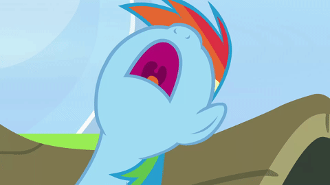 Size: 480x270 | Tagged: safe, screencap, character:rainbow dash, species:pony, episode:parental glideance, g4, my little pony: friendship is magic, animated, drool, gif, loop, nose in the air, open mouth, sleeping, solo, volumetric mouth