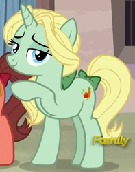 Size: 660x837 | Tagged: safe, screencap, character:dear darling, character:swoon song, species:pony, episode:hard to say anything, g4, my little pony: friendship is magic, cropped, discovery family logo, lidded eyes, solo focus