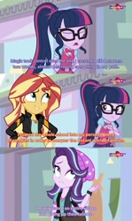 Size: 1366x2296 | Tagged: safe, screencap, character:starlight glimmer, character:sunset shimmer, character:twilight sparkle, character:twilight sparkle (scitwi), species:eqg human, equestria girls:mirror magic, g4, my little pony:equestria girls, confession, counterparts, evil, geode of empathy, geode of telekinesis, glasses, magical geodes, magical trio, screencap comic, subtitles, teletoon, twilight's counterparts