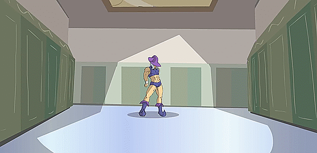 Size: 640x310 | Tagged: safe, artist:kanashiipanda, screencap, character:trixie, my little pony:equestria girls, animated, frame by frame, friendship is manly, gif, jojo's bizarre adventure, rule 63, tristan, video at source