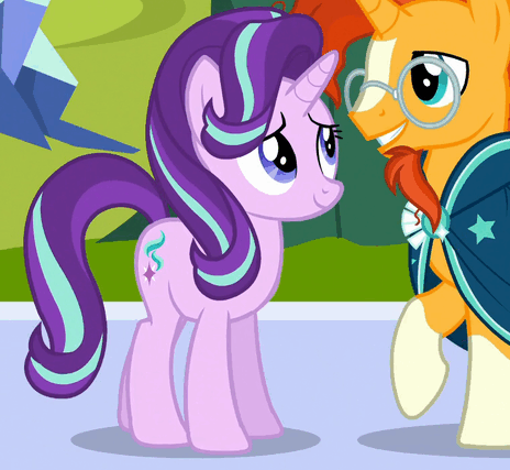 Size: 464x427 | Tagged: safe, screencap, character:starlight glimmer, character:sunburst, species:pony, species:unicorn, episode:the crystalling, g4, my little pony: friendship is magic, animated, cropped, cute, duo, female, gif, glasses, hug, male, mare, raised leg, stallion
