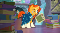 Size: 840x466 | Tagged: safe, screencap, character:sunburst, species:pony, episode:the crystalling, g4, my little pony: friendship is magic, book, solo