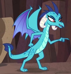 Size: 814x841 | Tagged: safe, screencap, character:princess ember, species:dragon, episode:celestial advice, g4, my little pony: friendship is magic, cropped, pointing, solo