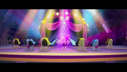 Size: 1920x1080 | Tagged: safe, official, screencap, character:songbird serenade, species:earth pony, species:pegasus, species:pony, my little pony: the movie (2017), background pony, backup dancers, canterlot, dancer, female, mare, stage, unnamed pony