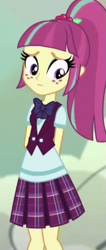 Size: 303x717 | Tagged: safe, screencap, character:sour sweet, equestria girls:dance magic, g4, my little pony:equestria girls, arm behind back, clothing, cropped, crystal prep academy uniform, cute, school uniform, sourbetes