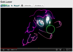 Size: 650x466 | Tagged: safe, screencap, character:pinkie pie, gak, lazor, video, youtube link