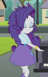 Size: 420x680 | Tagged: safe, screencap, character:rarity, episode:player piano, equestria girls:rainbow rocks, g4, my little pony:equestria girls, cropped, eyes closed, messy hair, solo