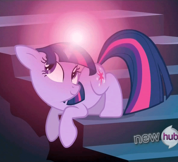 Size: 594x540 | Tagged: safe, screencap, character:twilight sparkle, episode:the crystal empire, g4, my little pony: friendship is magic, animated, cropped, cute, ear, ear twitch, glowing horn, horn, hub logo, light spell, loop, magic, solo, twiabetes