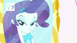 Size: 1366x768 | Tagged: safe, screencap, character:rarity, episode:make up shake up, eqg summertime shorts, g4, my little pony:equestria girls, breasts, cute, discovery family logo, duckface, fall formal outfits, kissy face, mirror, raribetes, tv rating, tv-y7