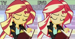 Size: 1835x960 | Tagged: safe, screencap, character:sunset shimmer, equestria girls:mirror magic, g4, my little pony:equestria girls, comparison, you had one job