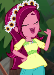 Size: 522x720 | Tagged: safe, screencap, character:gloriosa daisy, equestria girls:legend of everfree, g4, my little pony:equestria girls, cropped, magical geodes