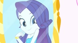 Size: 640x355 | Tagged: safe, screencap, character:rarity, episode:make up shake up, eqg summertime shorts, g4, my little pony:equestria girls, beautiful, bracelet, cute, fall formal outfits, jewelry, raribetes, solo
