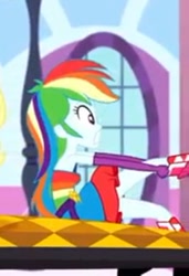 Size: 309x453 | Tagged: safe, screencap, character:rainbow dash, episode:make up shake up, eqg summertime shorts, g4, my little pony:equestria girls, boots, clothing, cropped, dress, fall formal outfits, female, shoes