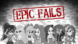 Size: 1920x1080 | Tagged: safe, screencap, character:applejack, character:fluttershy, character:pinkie pie, character:rainbow dash, character:rarity, character:sunset shimmer, character:twilight sparkle, character:twilight sparkle (scitwi), species:eqg human, episode:epic fails, eqg summertime shorts, g4, my little pony:equestria girls, humane five, humane seven, humane six, mane six, title card