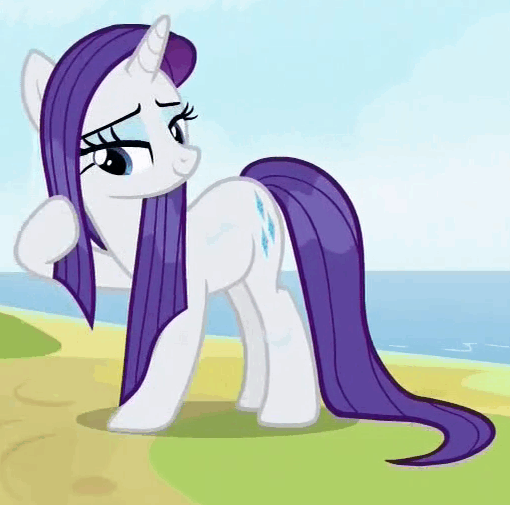 Size: 510x505 | Tagged: safe, screencap, character:applejack, character:rainbow dash, character:rarity, species:earth pony, species:pegasus, species:pony, species:unicorn, episode:campfire tales, g4, my little pony: friendship is magic, animated, applejack's hat, clothing, cowboy hat, cropped, cute, female, freckles, gif, hat, mare, open mouth, raribetes, smiling, stabilized, stroking, waterfall, wet, wet mane, wet mane rarity