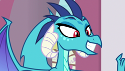 Size: 1280x720 | Tagged: safe, screencap, character:princess ember, species:dragon, episode:triple threat, g4, my little pony: friendship is magic, smiling, solo