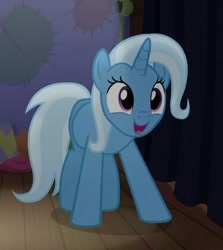 Size: 375x421 | Tagged: safe, screencap, character:trixie, species:pony, species:unicorn, episode:no second prances, g4, my little pony: friendship is magic, cropped, cute, diatrixes, female, mare, open mouth, solo