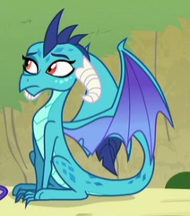 Size: 212x240 | Tagged: safe, screencap, character:princess ember, species:dragon, episode:triple threat, g4, my little pony: friendship is magic, all fours, cropped, sitting, solo