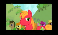 Size: 600x360 | Tagged: safe, screencap, character:berry punch, character:berryshine, character:big mcintosh, character:carrot top, character:coco crusoe, character:daisy, character:doctor whooves, character:golden harvest, character:sea swirl, character:time turner, species:pony, episode:winter wrap up, g4, my little pony: friendship is magic, animated, eeyup, sound, webm