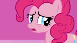 Size: 640x360 | Tagged: safe, screencap, character:pinkie pie, species:pony, episode:suited for success, g4, my little pony: friendship is magic, animated, female, mare, solo, sound, webm, when she doesn't smile