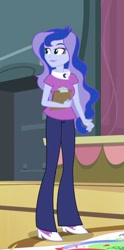 Size: 358x720 | Tagged: safe, screencap, character:princess luna, character:vice principal luna, episode:a banner day, equestria girls:friendship games, g4, my little pony:equestria girls, clipboard, female, smiling, solo, vice principal luna
