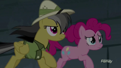 Size: 1280x720 | Tagged: safe, screencap, character:daring do, character:pinkie pie, species:pony, episode:daring done