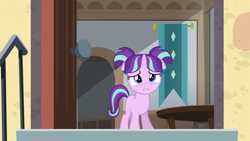 Size: 1920x1080 | Tagged: safe, screencap, character:starlight glimmer, species:pony, species:unicorn, episode:the cutie re-mark, crying, female, filly, frown, pigtails, sad, sad face, sadlight glimmer, solo