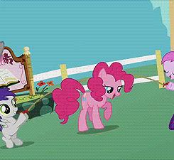 Size: 245x225 | Tagged: safe, screencap, character:pinkie pie, character:piña colada, character:scootaloo, character:tornado bolt, species:pegasus, species:pony, episode:a friend in deed, g4, my little pony: friendship is magic, animated, bipedal, cropped, hoof hold, jump rope, offscreen character, smile song