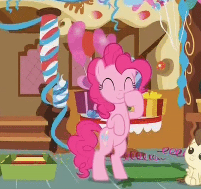 Size: 400x376 | Tagged: safe, screencap, character:pinkie pie, character:pound cake, species:pony, episode:it isn't the mane thing about you, g4, my little pony: friendship is magic, accordion, animated, cropped, gif, musical instrument, pinkie being pinkie, prehensile mane, prehensile tail, singing