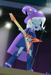 Size: 445x654 | Tagged: safe, screencap, character:trixie, equestria girls:rainbow rocks, g4, my little pony:equestria girls, guitar, solo