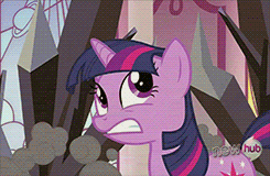 Size: 245x160 | Tagged: safe, screencap, character:princess celestia, character:twilight sparkle, character:twilight sparkle (unicorn), species:alicorn, species:pony, species:unicorn, episode:the crystal empire, g4, my little pony: friendship is magic, animated, crystal, dark crystal, ethereal mane, female, hub logo, magic, mare