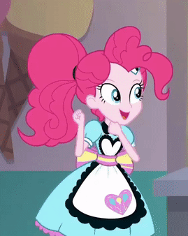 Size: 269x338 | Tagged: safe, screencap, character:pinkie pie, episode:coinky-dink world, eqg summertime shorts, g4, my little pony:equestria girls, animated, cute, dancing, diapinkes, female, gif, kissy face, puckered lips, server pinkie pie, solo, the monkey, waitress