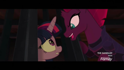 Size: 960x546 | Tagged: safe, screencap, character:tempest shadow, character:twilight sparkle, character:twilight sparkle (alicorn), species:alicorn, species:pony, my little pony: the movie (2017), evil grin, open up your eyes, smiling