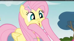 Size: 1920x1080 | Tagged: safe, screencap, character:fluttershy, character:pinkie pie, episode:too many pinkie pies, g4, my little pony: friendship is magic, squishy, squishy cheeks, youtube caption