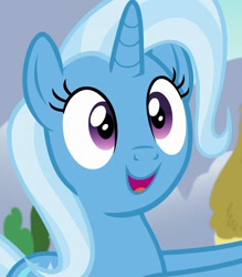 Size: 627x715 | Tagged: safe, screencap, character:trixie, species:pony, species:unicorn, episode:all bottled up, g4, my little pony: friendship is magic, cute, diatrixes, female, mare, open mouth, smiling, solo