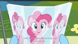 Size: 1920x1080 | Tagged: safe, screencap, character:pinkie pie, character:rainbow dash, episode:too many pinkie pies, g4, my little pony: friendship is magic, neural network, tanning mirror, youtube caption