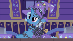 Size: 1920x1080 | Tagged: safe, screencap, character:trixie, episode:uncommon bond, g4, my little pony: friendship is magic, chains, out of context, padlock, solo