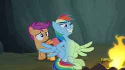 Size: 1920x1080 | Tagged: safe, screencap, character:rainbow dash, character:scootaloo, species:pegasus, species:pony, episode:campfire tales, g4, my little pony: friendship is magic, my little pony